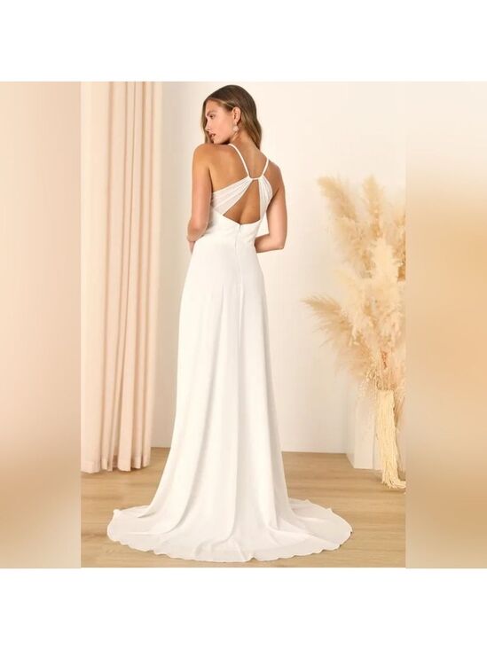 Lulus Dresses & Skirts - Lulus - Romantic Inspiration White Sleeveless Faux - Wrap Maxi Dress